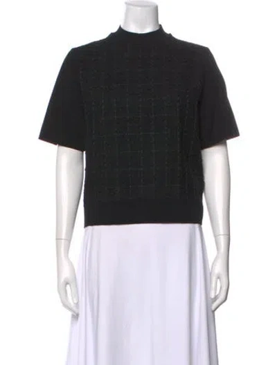 Pre-owned Ted Baker Tweed Pattern Mock Neck Sweater In Black