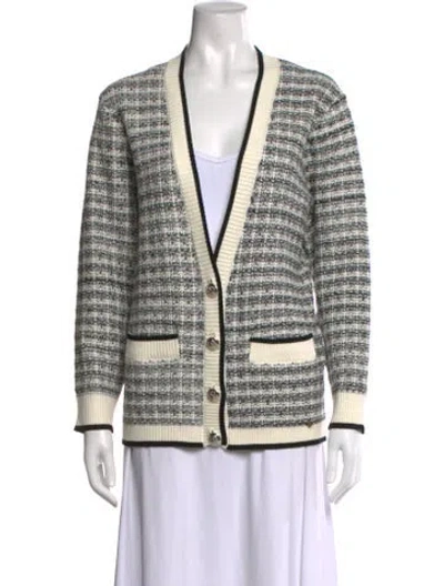 Pre-owned Ted Baker Tweed Pattern V-neck Sweater In Multi