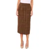 Ted Baker Tweed Pencil Skirt In Brown