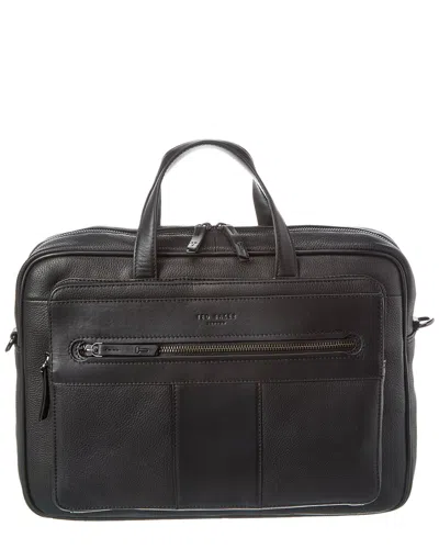 Ted Baker Tyle Leather Document Bag In Black