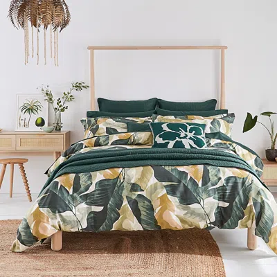 Ted Baker Urban Forager Cotton Duvet Cover Set, Full/queen In Green