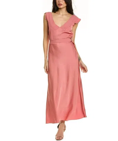 Ted Baker V Neck Bias Cut Midi Dress In Dusty Pink
