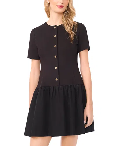 Ted Baker Valentina Mixed Media Minidress In Black