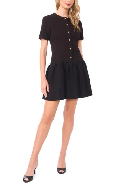 Ted Baker Valentina Mixed Media Minidress In Black