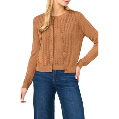Ted Baker Valerie Pointelle Stitch Cardigan In Brown