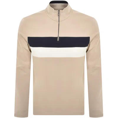 Ted Baker Veller Half Zip Sweatshirt Beige In Neutral