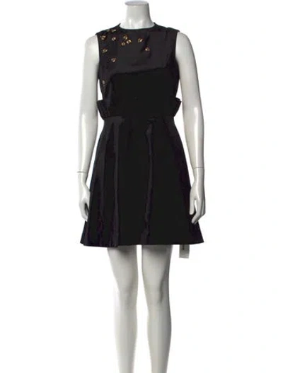 Pre-owned Ted Baker Velour Mini Dress In Black