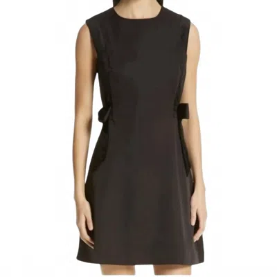 Ted Baker Velvet Bow Skater Mini Dress In Black