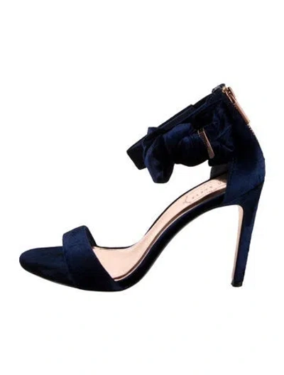 Pre-owned Ted Baker Velvet Sandals In Blue