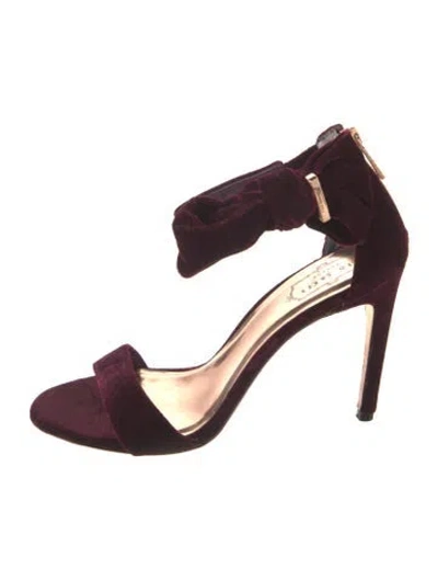 Pre-owned Ted Baker Velvet Sandals In Purple