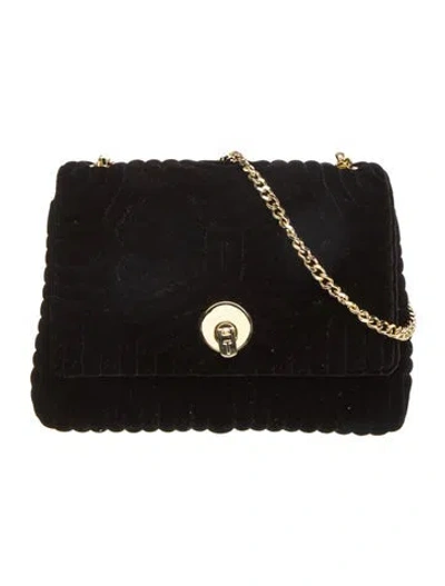 Pre-owned Ted Baker Velvet Shoulder Bag In Black