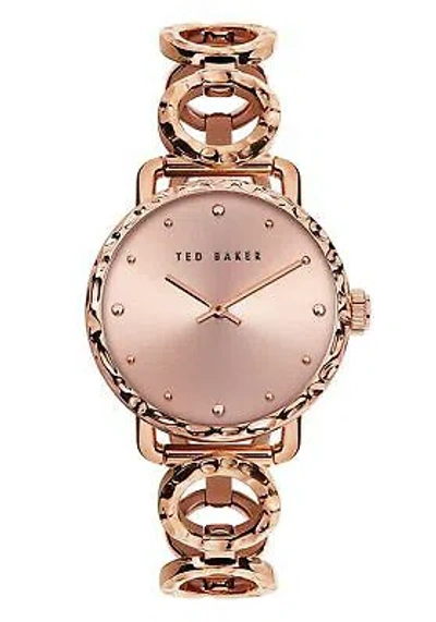 Pre-owned Ted Baker Victoriaa Stainless Steel Rose Gold Tone Bracelet Watch Model Bkpvt...