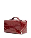 Ted Baker Vieda Croc Embossed Small Makeup Bag In Burgundy