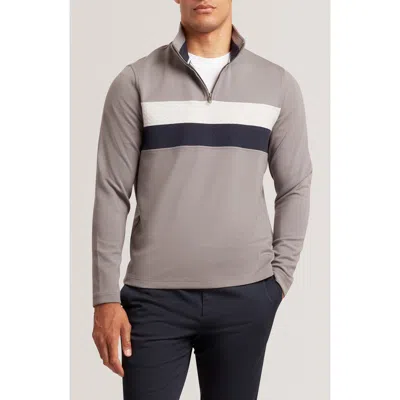 Ted Baker Viktoro T Stitch Contrast Panel Half Zip Top In Multi