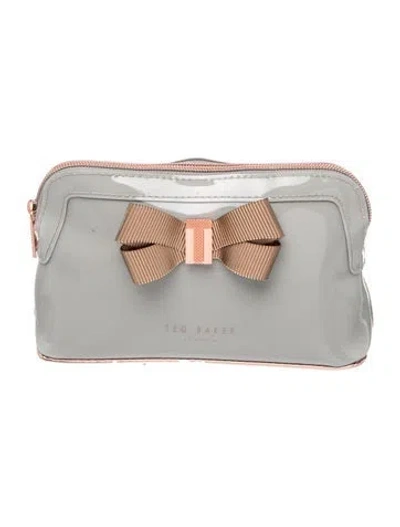 Pre-owned Ted Baker Vinyl Clutch In Grey