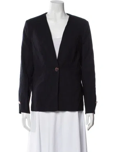 Pre-owned Ted Baker Virgin Wool Blazer In Blue