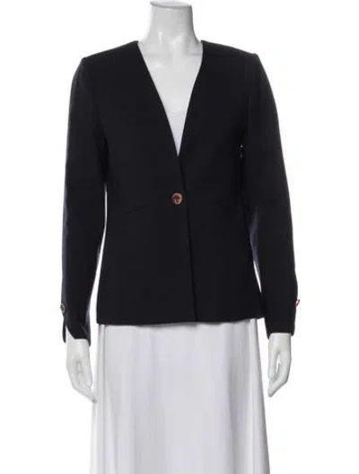 Pre-owned Ted Baker Virgin Wool Blazer In Blue