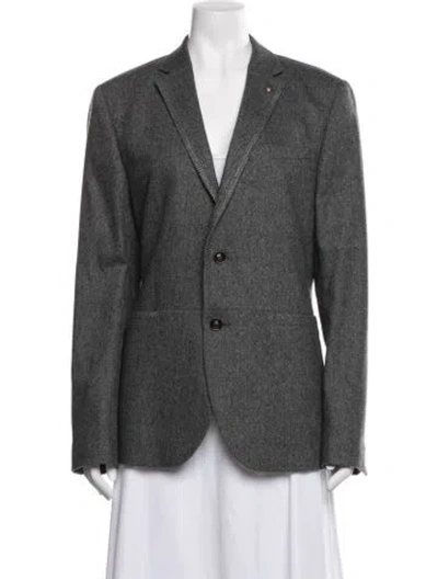 Pre-owned Ted Baker Virgin Wool Blazer In Gray