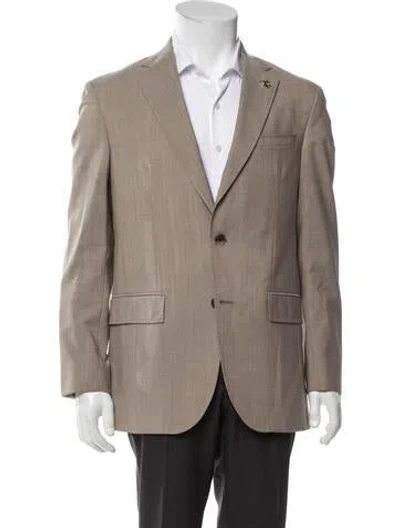 Pre-owned Ted Baker Virgin Wool Blazer In Neutral