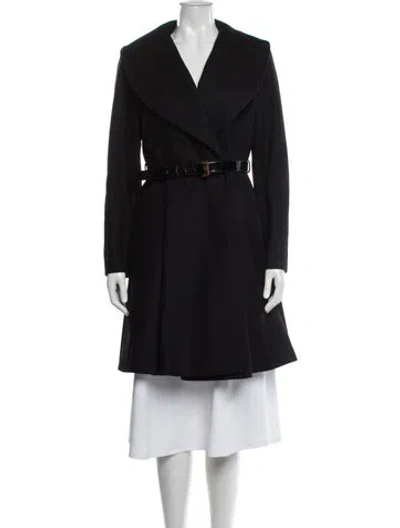 Pre-owned Ted Baker Virgin Wool Coat In Black