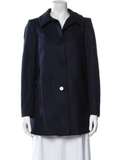 Pre-owned Ted Baker Virgin Wool Coat In Blue