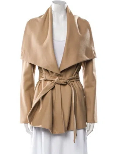 Pre-owned Ted Baker Virgin Wool Coat In Brown