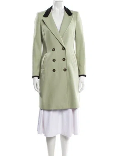 Pre-owned Ted Baker Virgin Wool Trench Coat In Green