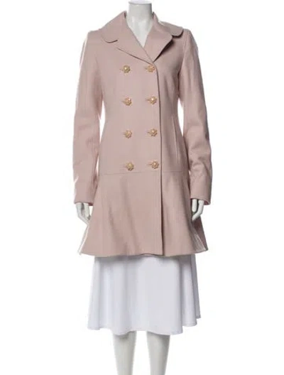 Pre-owned Ted Baker Virgin Wool Trench Coat In Pink