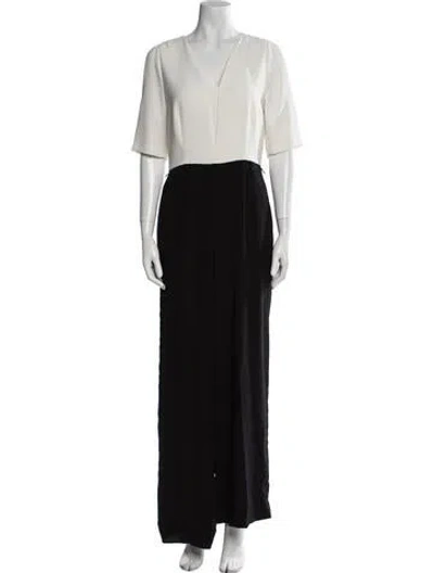 Pre-owned Ted Baker V-neck Jumpsuit In Black