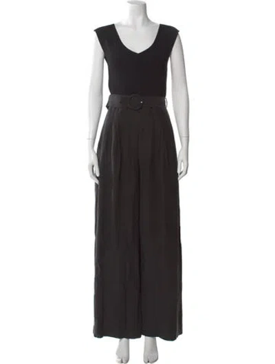 Pre-owned Ted Baker V-neck Jumpsuit In Black