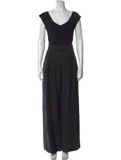 Pre-owned Ted Baker V-neck Jumpsuit In Black