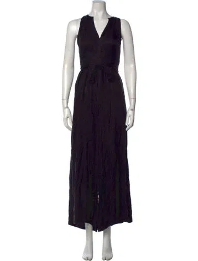 Pre-owned Ted Baker V-neck Jumpsuit In Black