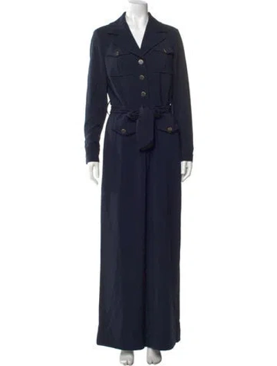 Pre-owned Ted Baker V-neck Jumpsuit In Blue