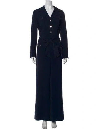 Pre-owned Ted Baker V-neck Jumpsuit In Blue