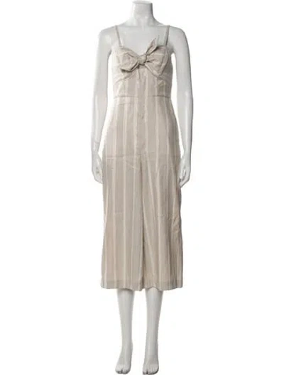 Pre-owned Ted Baker V-neck Jumpsuit In Neutral