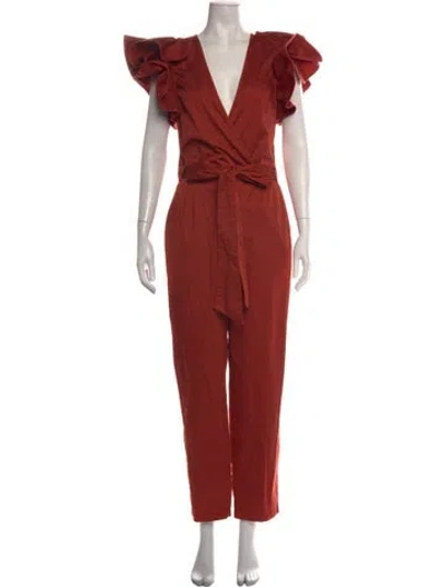 Pre-owned Ted Baker V-neck Jumpsuit In Red