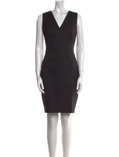 Pre-owned Ted Baker V-neck Knee-length Dress In Blue