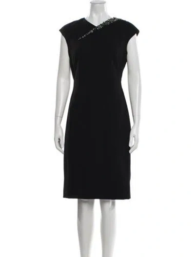 Pre-owned Ted Baker V-neck Knee-length Dress In Blue