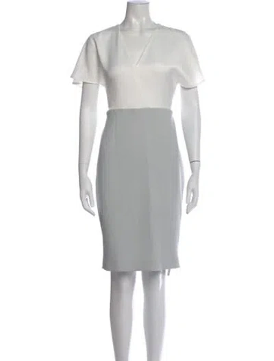 Pre-owned Ted Baker V-neck Knee-length Dress W/ Tags In Gray