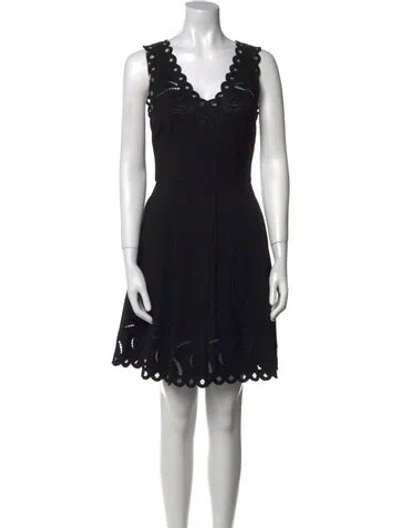 Pre-owned Ted Baker V-neck Long Dress In Black