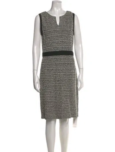 Pre-owned Ted Baker V-neck Long Dress In Gray