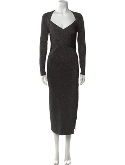 Pre-owned Ted Baker V-neck Long Dress In Multi