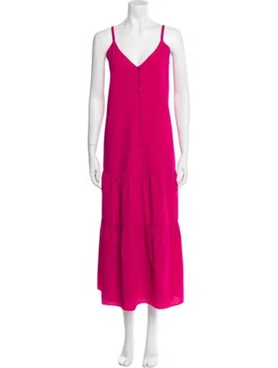 Pre-owned Ted Baker V-neck Long Dress In Purple