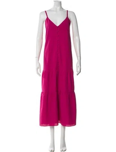 Pre-owned Ted Baker V-neck Long Dress In Purple