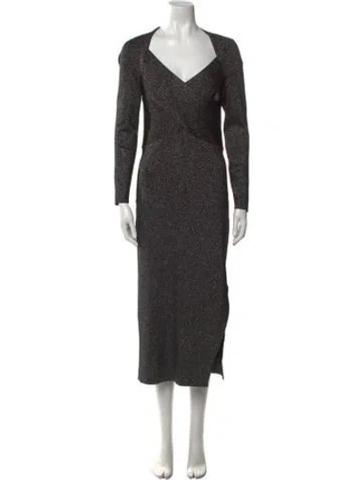 Pre-owned Ted Baker V-neck Long Dress W/ Tags In Multi