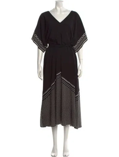 Pre-owned Ted Baker V-neck Long Dress W/ Tags In Multi