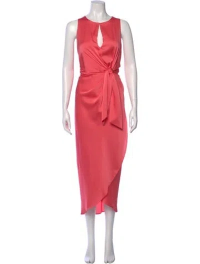 Pre-owned Ted Baker V-neck Long Dress W/ Tags In Pink