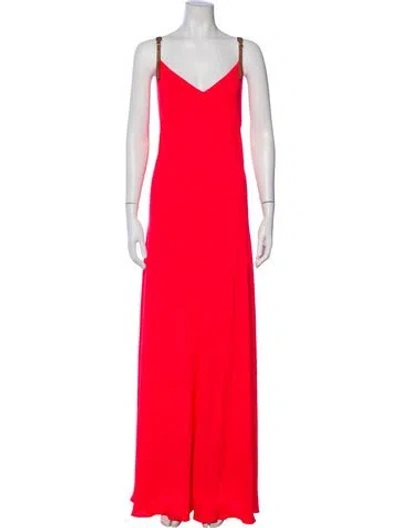 Pre-owned Ted Baker V-neck Long Dress W/ Tags In Pink