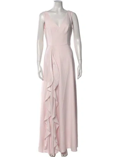 Pre-owned Ted Baker V-neck Long Dress W/ Tags In Pink