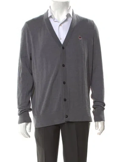Pre-owned Ted Baker V-neck Long Sleeve Cardigan In Gray